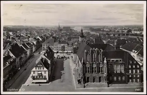 Frankfurt (Oder) Blick über die Stadt mit Dammvorstadt Slubice 1933