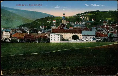 Ansichtskarte Ilmenau Partie an der Stadt 1914