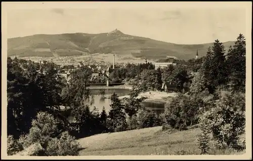 Postcard Reichenberg Liberec Talsperre, Stadt, Jeschken 1932