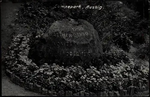 Aussig Ústí nad Labem (Ustji, Ustjiss) Gedenkstein im Cumpepark 1930