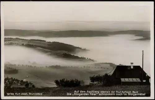 Klingenthal Aschberg (Vogtland) Blick  Jugendherberge bei Morgennebel 1933