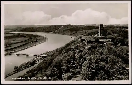 Ansichtskarte Syburg-Dortmund Hohensyburg Denkmal mit Stausee 1940