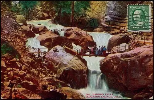 Colorado  HARMON FALLS, ELDORADO SPRINGS, Colorado Waterfall, Wasserfall 1911