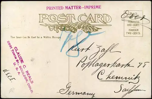 Colorado  HARMON FALLS, ELDORADO SPRINGS, Colorado Waterfall, Wasserfall 1911