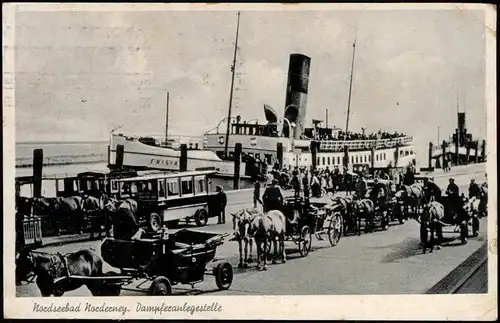 Norderney Hafen Nordseebad Dampferanlegestelle Schiff FRISIA 1956