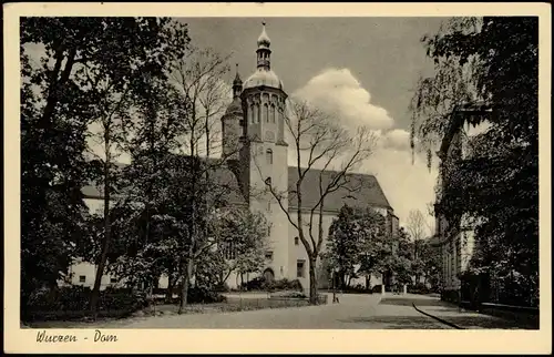 Ansichtskarte Wurzen Strassen Partie am St. Marien Dom 1939