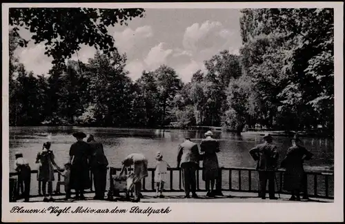 Ansichtskarte Plauen (Vogtland) Motiv aus dem Stadtpark 1950