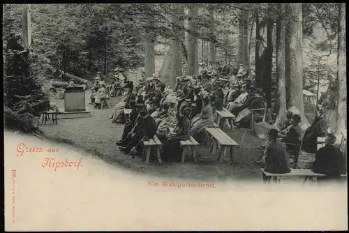 Kipsdorf-Altenberg (Erzgebirge) Umland-Ansicht, Ein Waldgottesdienst 1910