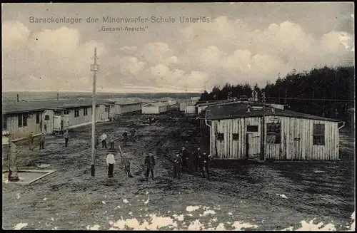 Unterlüß (Lüneburger Heide) Lager der Minenwerfer-Schule 1918  gel. Feldpost