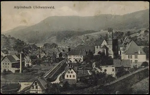 Ansichtskarte Alpirsbach Panorama Ortsansicht 1918