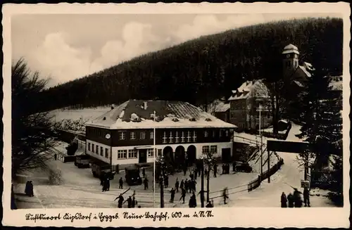 Ansichtskarte Kipsdorf-Altenberg (Erzgebirge) Neuer Bahnhof im Winter 1940