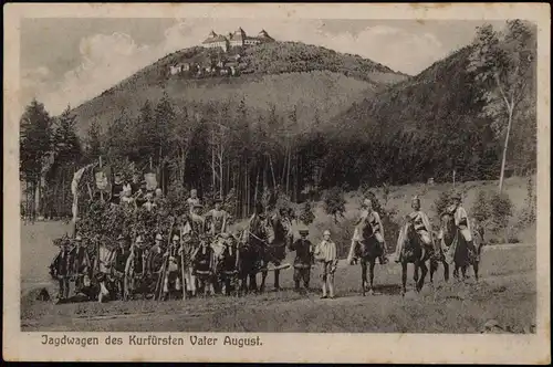 Augustusburg Erzgebirge Jagdwagen des Kurfürsten Vater August. Augustusburg 1912