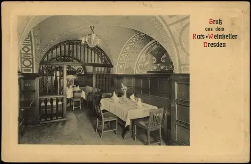 Ansichtskarte Innere Altstadt-Dresden Neues Rathaus, Ratskeller 1911