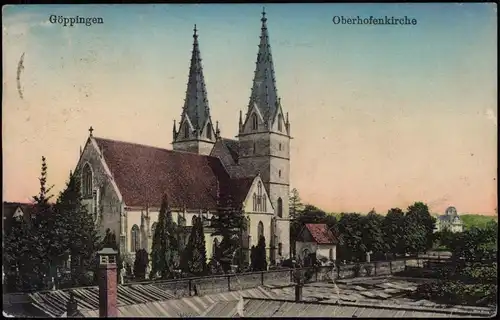 Ansichtskarte Göppingen Oberhofenkirche 1917