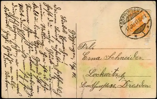 Ansichtskarte Göppingen Oberhofenkirche 1917