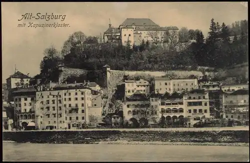 Ansichtskarte Salzburg mit Kapuzinerkloster. 1903