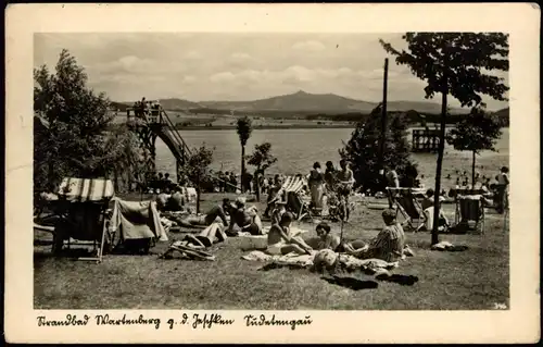 Wartenberg am Rollberg Stráž pod Ralskem Schwimmabd, Rutsche - Badeleben 1935