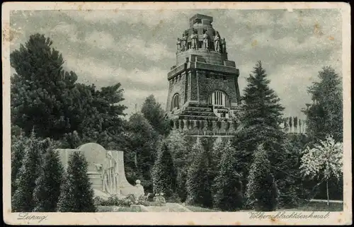 Ansichtskarte Leipzig Völkerschlachtdenkmal 1915   im 1. Weltkrieg Feldpost