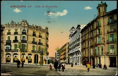 Postales Barcelona Calle de Fontanella. 1925