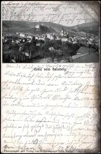 Ansichtskarte Greiz Panorama-Ansicht Blick vom Hainberg 1904