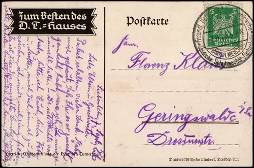 Deutsche Turnerschaft (Turnen) Wahlspruch, Flagge und Turner 1926