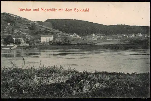 Diesbar (Elbe)-Nünchritz (Elbe) Diesbar und Nieschütz mit dem Golkwald 1910