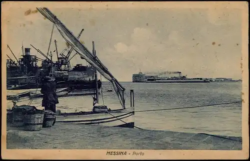 Cartoline Messina Hafen-Ansicht, Porto 1920