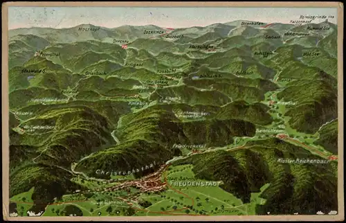 Ansichtskarte Freudenstadt Landkarten AK - Relief 1913