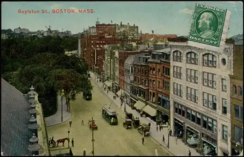 Postcard Boston Boylston Street 1913