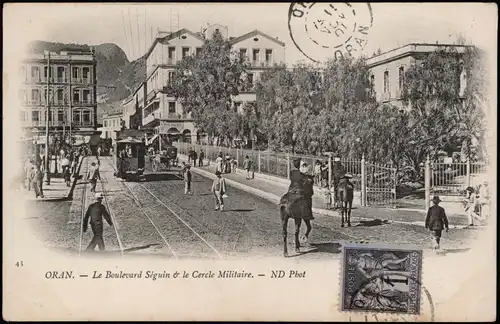 Oran ‏وهران‎ Le Boulevard Séguin & le Cercle Militaire. 1901