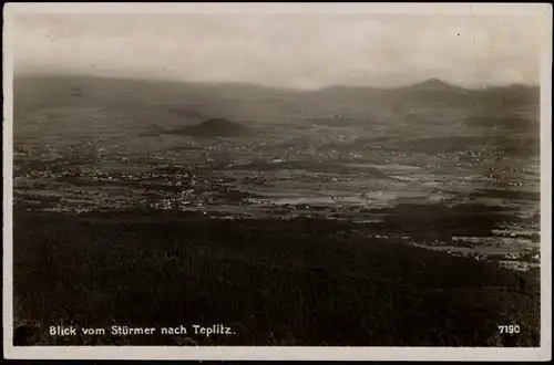 Postcard Teplitz-Schönau Teplice Blick vom Stürmer nach Teplitz. 1934
