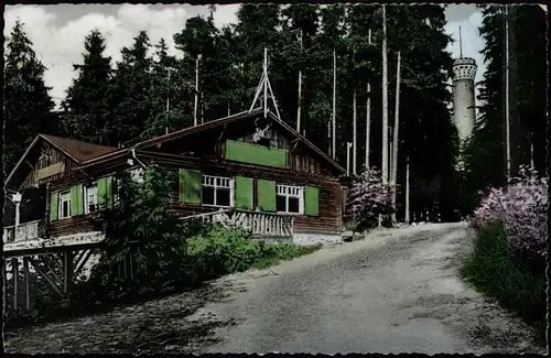 Neustadt bei Coburg Partie an der Schutzhütte, colorierte Fotokarte 1956