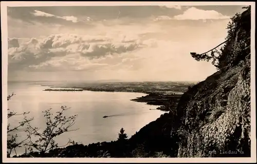 Ansichtskarte Lindau (Bodensee) Blick auf die Stadt, Wolkenspiel 1931