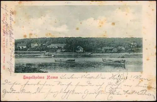 Postcard Ängelholm Stadt und Hafen Engelholms Hamn 1902