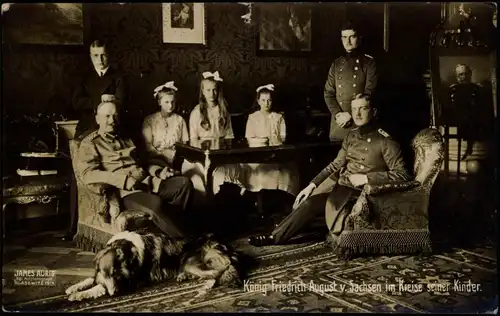 König Friedrich August v. Sachsen im Kreise seiner Kinder 1910
