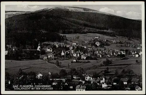 Postcard Bad Flinsberg Świeradów-Zdrój Totalansicht mit Heufuder 1935
