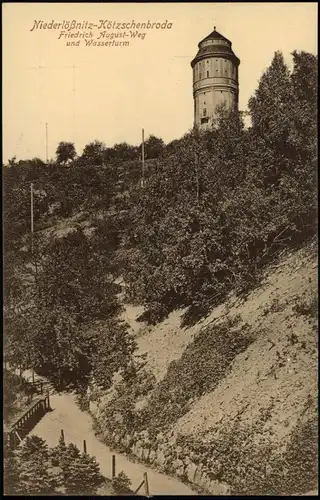 Kötzschenbroda-Radebeul Friedrich August-Weg und Wasserturm 1912