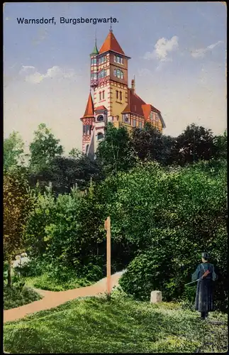 Postcard Warnsdorf Varnsdorf Partie an der Burgsbergwarte 1920