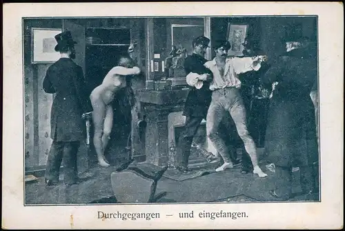 Durchgegangen und eingefangen. Menschen Soziales Leben - Erotik Nackt Nude 1913