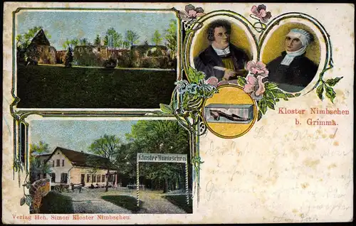 Ansichtskarte Grimma Kloster Nimbschen, Restauration 5 Bild 1906 Prägekarte