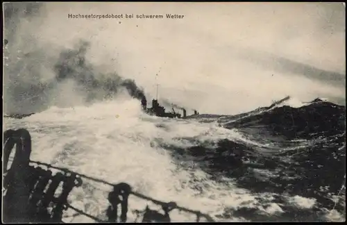 Schiffe Kriegsschiffe Marine Hochseetorpedoboot Wetter 1915 gel Marine Feldpost