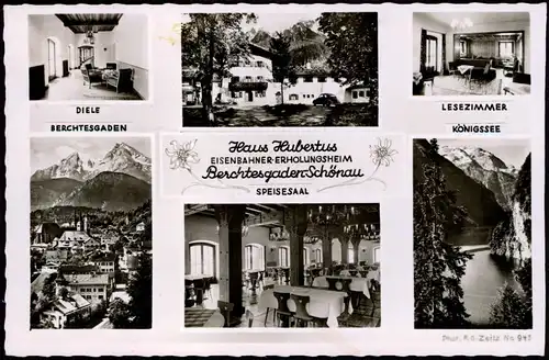 Ansichtskarte Berchtesgaden 6 Bild Erholungsheim Haus Hubertus Schönau 1960