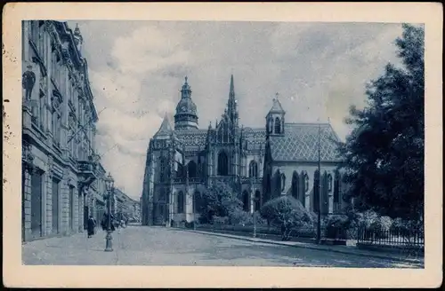 Postcard Kaschau Košice (Kassa) Straßenpartie 1928
