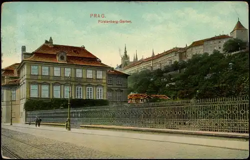 Postcard Prag Praha Fürstenberg-Garten. 1907
