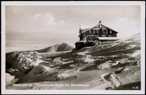 Krummhübel Karpacz Riesengebirge. Prinzheinrich-Baude   Schneekoppe Winter 1931