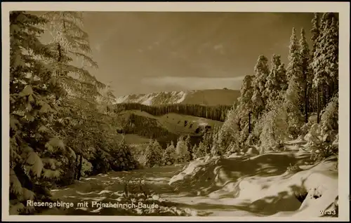 Postcard Krummhübel Karpacz Prinz-Heinrich-Baude im Winter 1931
