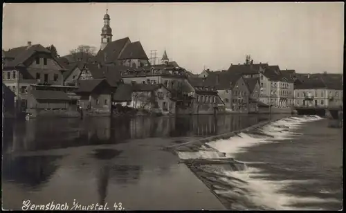 Ansichtskarte Gernsbach Stadt und Wehr, Fotokarte 1926