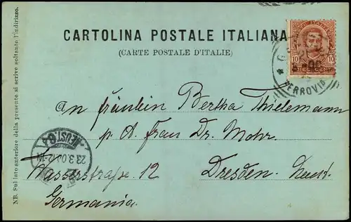 Cartoline Portofino Stadt - Mondscheinlitho 1900