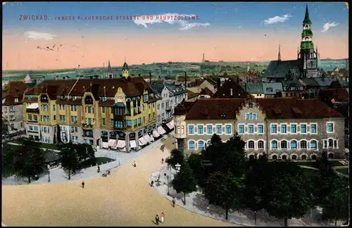 Ansichtskarte Zwickau Innere Plauensche Straße, Hauptzollamt 1912