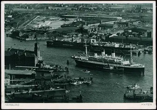 Ansichtskarte Hamburg Luftbild Hafen Deutsche Werft Kehrwiederspitze 1934